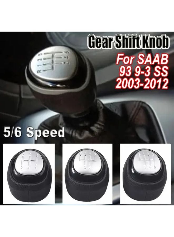 SAAB 9 3 9 3 SS 2003 2012 استبدال مقبض ناقل الحركة اليدوي جلد صناعي 6 سرعات - Image 1
